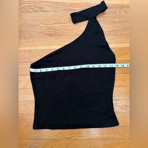 Reformation Jaco one shoulder choker black knit top size S